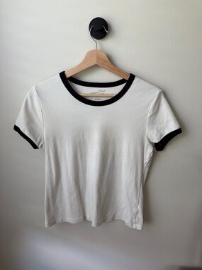 Universal Thread White Ringer Tee with Black Trim
